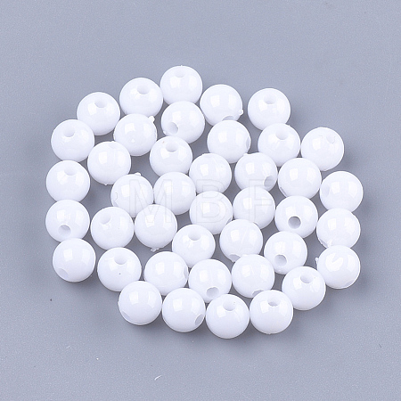 Opaque Plastic Beads X-KY-T005-6mm-601-1