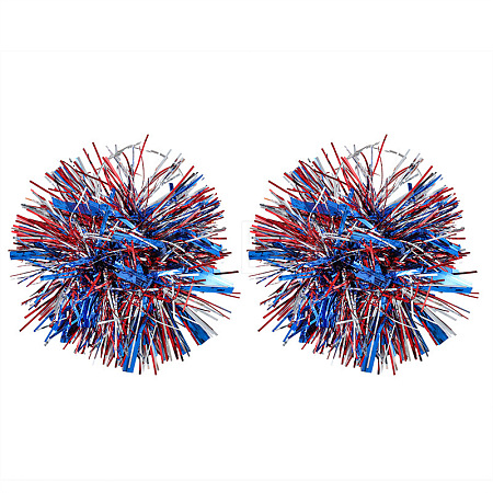Independence Day Plastic Shiner & Alloy Hoop Earrings WG81119-02-1