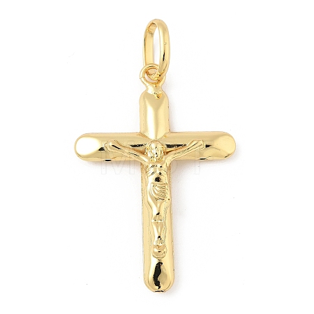 Cross Brass Pendants KK-M327-07B-G-1