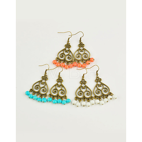 Tibetan Style Chandelier Earrings EJEW-JE00342-1