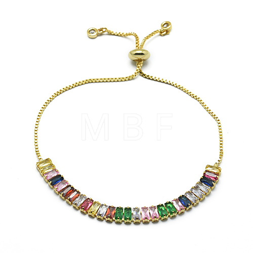 Brass Cubic Zirconia Bolo Tennis Bracelets BJEW-I272-02B-1