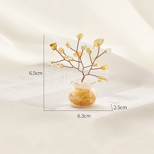 Natural Yellow Quartz Chips Tree Decorations PW-WG14985-03-1