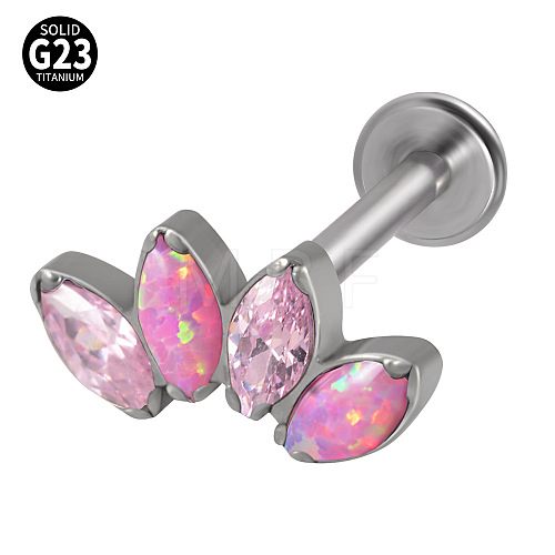 G23 Titanium with Cubic Zirconia Threadless Labrets WGA6216-11-1