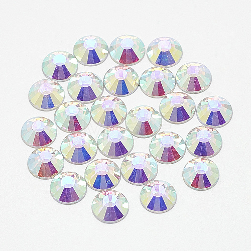 Flat Back Glass Rhinestone Cabochons RGLA-T090-SS34-02-1