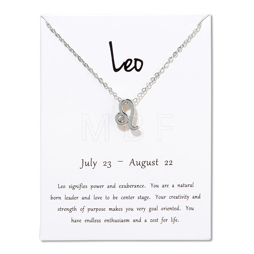 Twelve Constellations Alloy Pendant Necklaces WG2D4F2-20-1