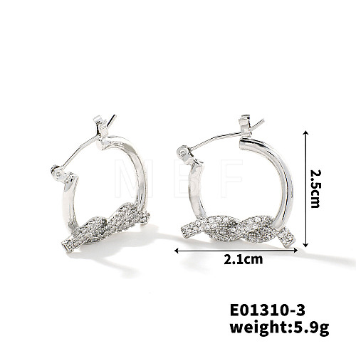 Chic Twisted Doughnut Design Copper Hoop Earrings KE0163-1-1