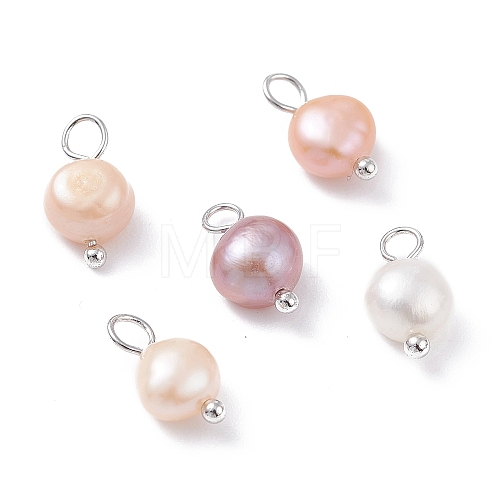 Natural Cultured Freshwater Pearl Charms X-PALLOY-JF01099-02-1