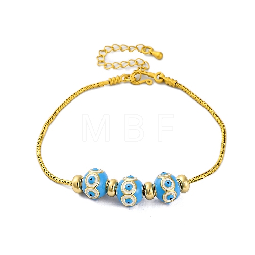 Brass European Bracelets BJEW-C080-03G-07-1