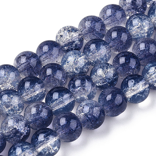 Transparent Crackle Baking Painted Glass Beads Strands X-DGLA-T003-01C-02-1