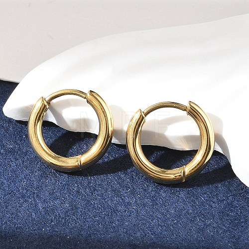 Ion Plating(IP) 304 Stainless Steel Hoop Earrings X-EJEW-P177-G-06-1