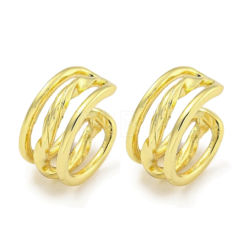 Brass Cuff Earrings for Women EJEW-C104-045G-1