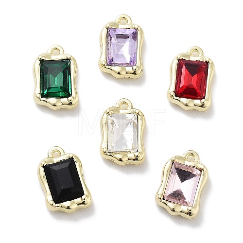 Rack Plating Alloy Rhinestone Charms PALLOY-F311-18G-1