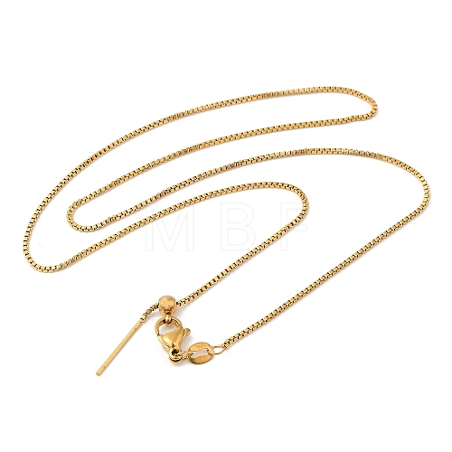 304 Stainless Steel Box Chain Necklace for Women NJEW-G104-05G-1