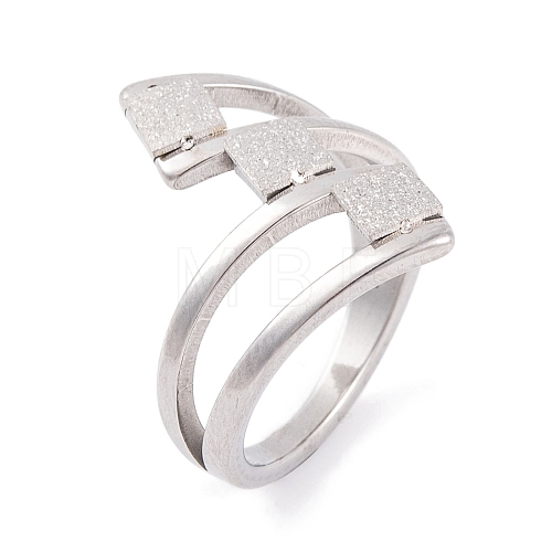 Non-Tarnish 304 Stainless Steel Square Finger Ring for Women RJEW-C086-24-P-1