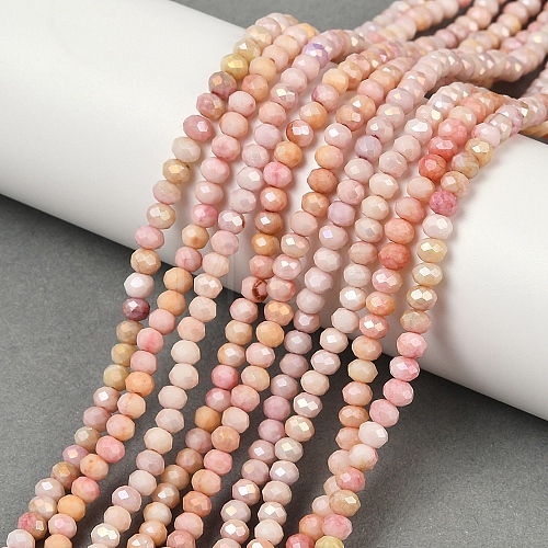 Faceted Electroplated Glass Beads Strands X-GLAA-C023-02-C12-1