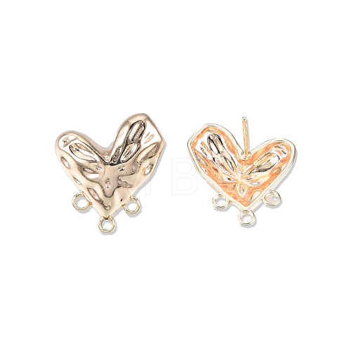 Brass Heart Stud Earring Findings KK-N232-440LG-1