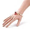Glass Butterfly Charm Bracelet with Clear Cubic Zirconia BJEW-JB08640-5