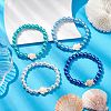 4Pcs 4 Colors Summer Dyed Synthetic Turquoise Turtle Bracelets BJEW-JB10258-2