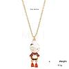 Christmas Alloy Enamel with Rhinestone Red Pendant Necklaces for Women FS-WGC0976-02-2