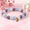 European Style Stainless Steel & Gemstone Stretch Bracelets SF6805-1