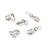 Brass 2-Loop Oval Spacer Bars with Clear Teardrop Cubic Zirconia Tassel KK-Z156-07P-1