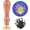 Brass Wax Seal Stamp with Handle AJEW-WH0184-0303-1