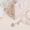 2Pcs 2 Colors Brass Heart Pendant Decorations HJEW-PH02507-4