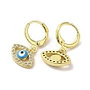 Horse Eye Real 18K Gold Plated Brass Dangle Leverback Earrings EJEW-Q797-23G-04-2