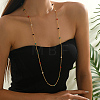 Stainless Steel Enamel Colorful Rondelle Popcorn Chain Long Necklaces for Women OU3594-5