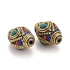 Handmade Tibetan Style Brass Beads TIBEB-K032-02-2