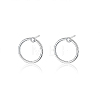 Ring Rhodium Plated 925 Sterling Silver Stud Earrings PB1316-5-1