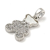 Brass Micro Pave Clear Cubic Zirconia Pendants KK-P275-18P-2