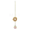 Glass Flower Hanging Suncatchers HJEW-P018-F01-3