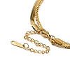304 Stinless Steel Herringbone & Curb Chains 3 Layered Necklaces NJEW-H024-02G-3