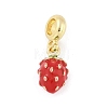 Brass Enamel Fruit European Dangle Charms KK-Z090-08G-03-1