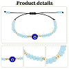 4Pcs 4 Colors Glass & Plastic Evil Eye Braided Bead Bracelets Set BJEW-AN0001-27-3