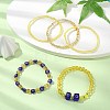 5Pcs 5 Style Natural Citrine & Lampwork Evil Eye & Seed Beaded Stretch Bracelets Set BJEW-JB09616-02-2