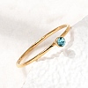 304 Stainless Steel Rhinestone Finger Rings for Women SA-CBAB767-26A-G-2