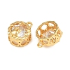 Brass Pave Clear Cubic Zirconia Charms CU-CBA2E4B-05G-2
