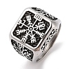 Viking 304 Stainless Steel Vegvisir Wide Finger Rings for Mens RJEW-U005-18A-04-1