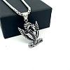 Retro Mythical 304 Stainless Steel Dragon Pendant Necklaces for Men Women XN5499-4