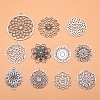 DIY Flower Tibetan Style Alloy Pendants and Connector Charms Making Finding Kits PW-WG973BE-01-1