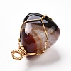 Natural Agate Beads Pendant PALLOY-JF00863-5