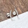 925 Sterling Silver Clear Cubic Zirconia Stud Earrings EJEW-Q032-01E-P-2