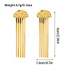 Textured 304 Stainless Steel Tassel Stud Earrings WG495DA-01-1