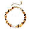 Natural Amber Chips Beaded Stretch Bracelets for Women BJEW-JB13716-3