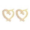 Brass Micro Pave Cubic Zirconia Stud Earrings CU-CBACDF6-02G-4