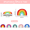 12Pcs 6 Colors Food Grade Eco-Friendly Silicone Beads SIL-CA0001-61-2