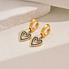 Elegant Stainless Steel Heart Hoop Earrings NY7075-4-1