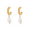 Pearl Hoop Earrings for Women HD5033-1